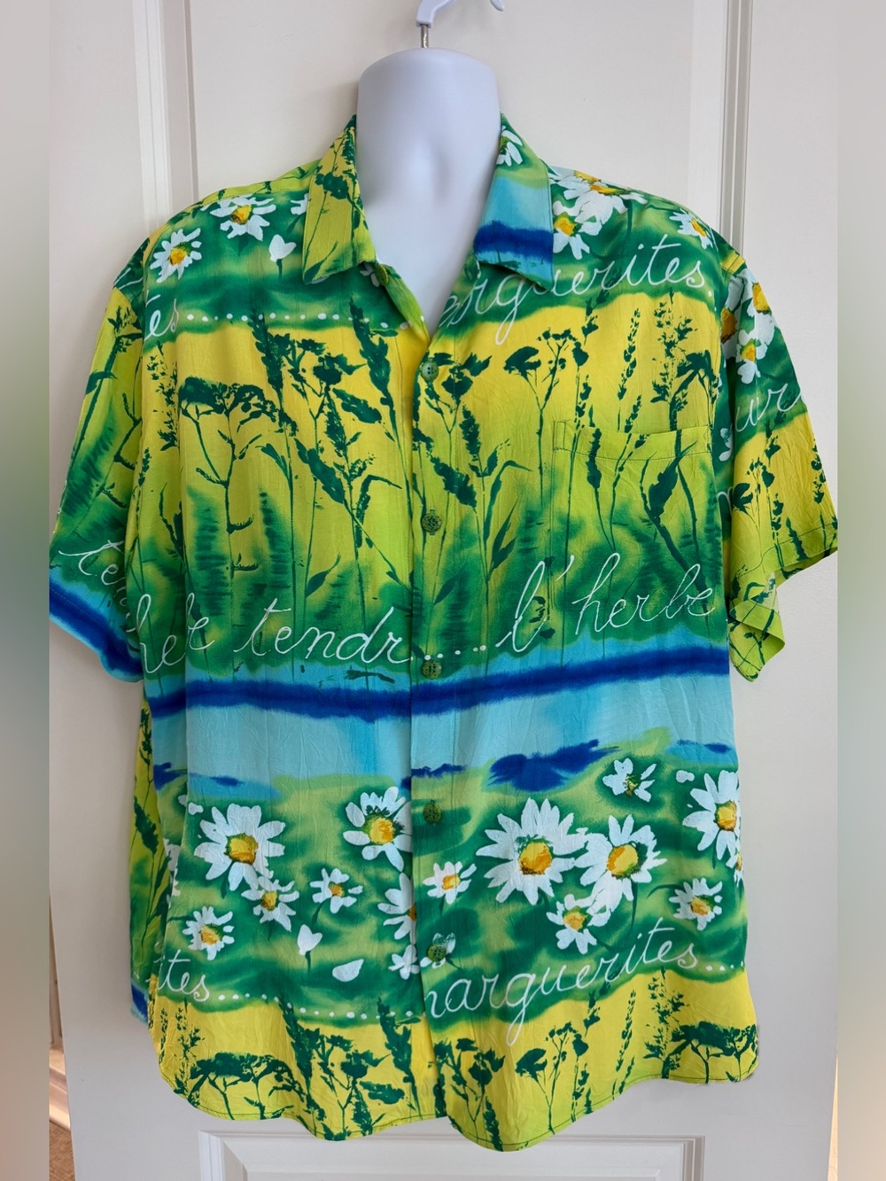 Jams World RARE Men’s Hawaiian Aloha Short Sleeve Shirt, XL, “L’HERBE”, EUC